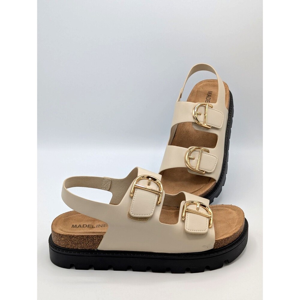 Madeline Sandals Women 8.5 Bone Slingback Cork Footbed